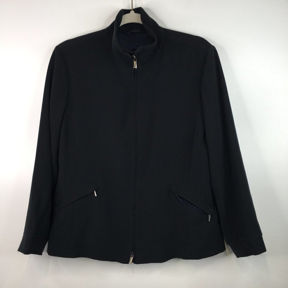 Giorgio Armani Black Zip Up Jacket  Size 42